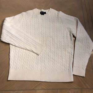 Crew neck cable knit sweater